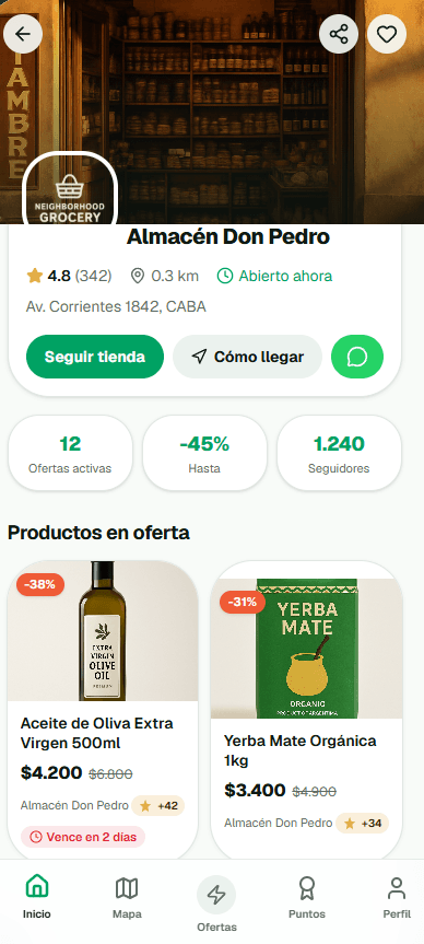 Vendi App — tienda de un comercio del barrio
