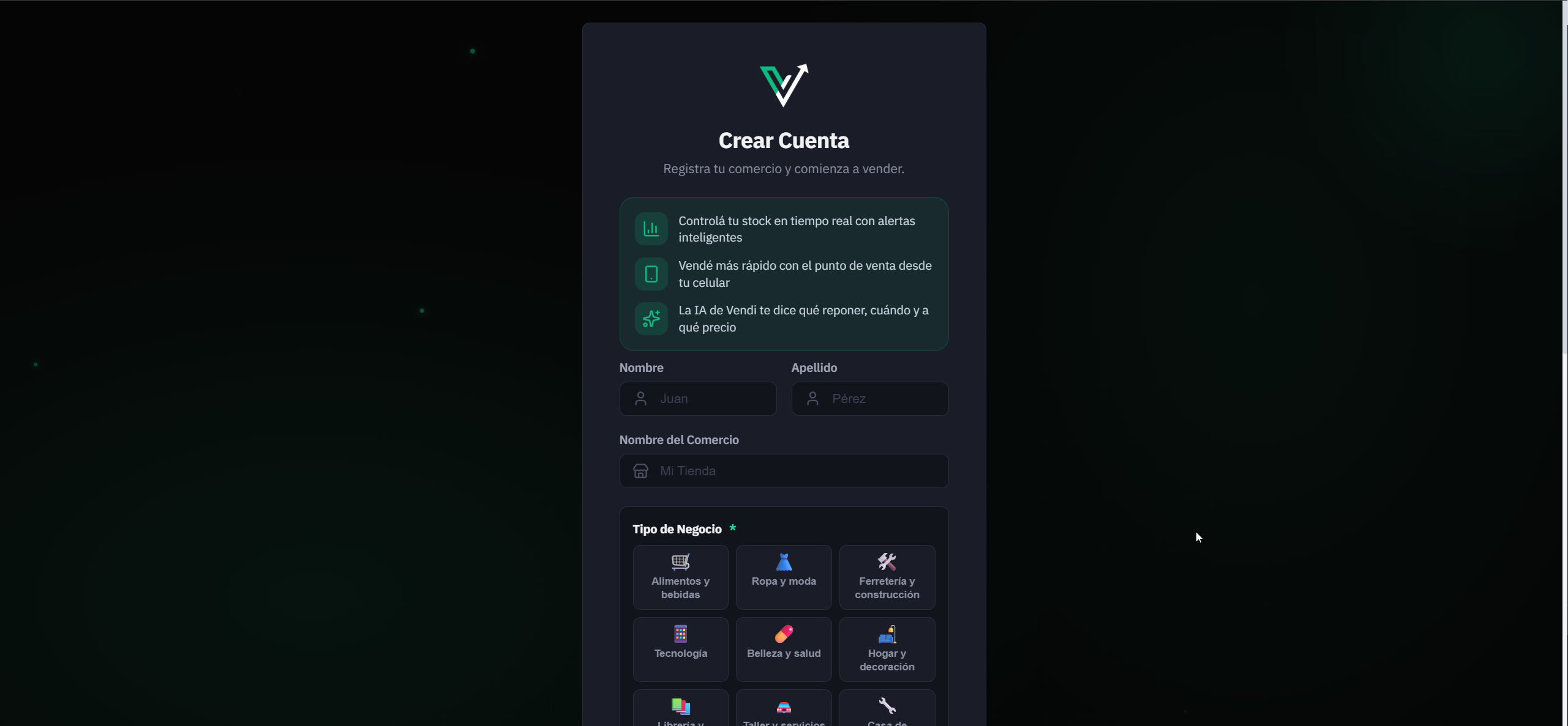 Formulario de registro completo