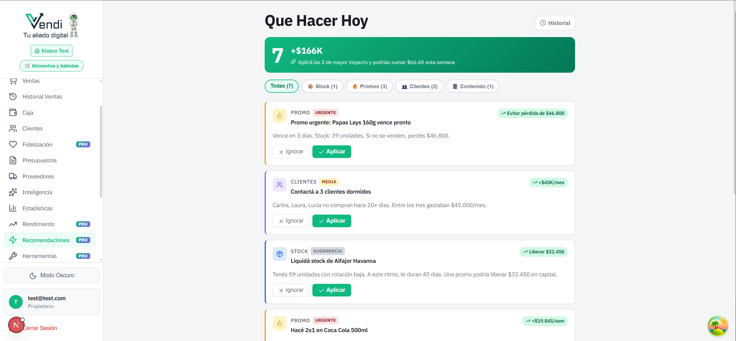 Recomendaciones — Qué Hacer Hoy